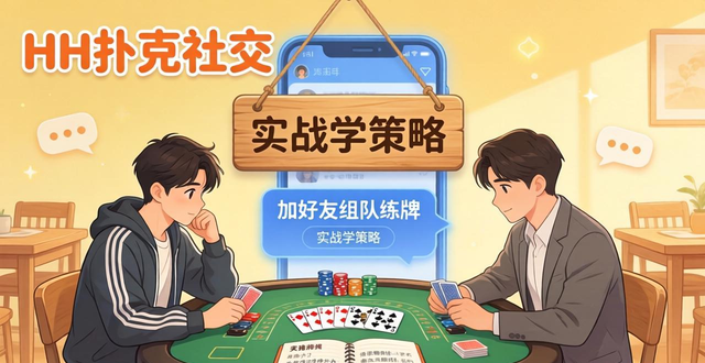 HH扑克社交功能：加好友组队练牌，实战学策略