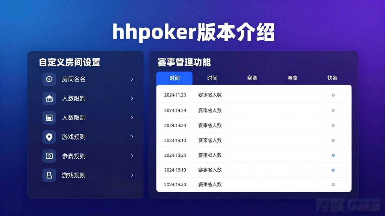 hhpoker版本介绍 不同版本功能区别对比