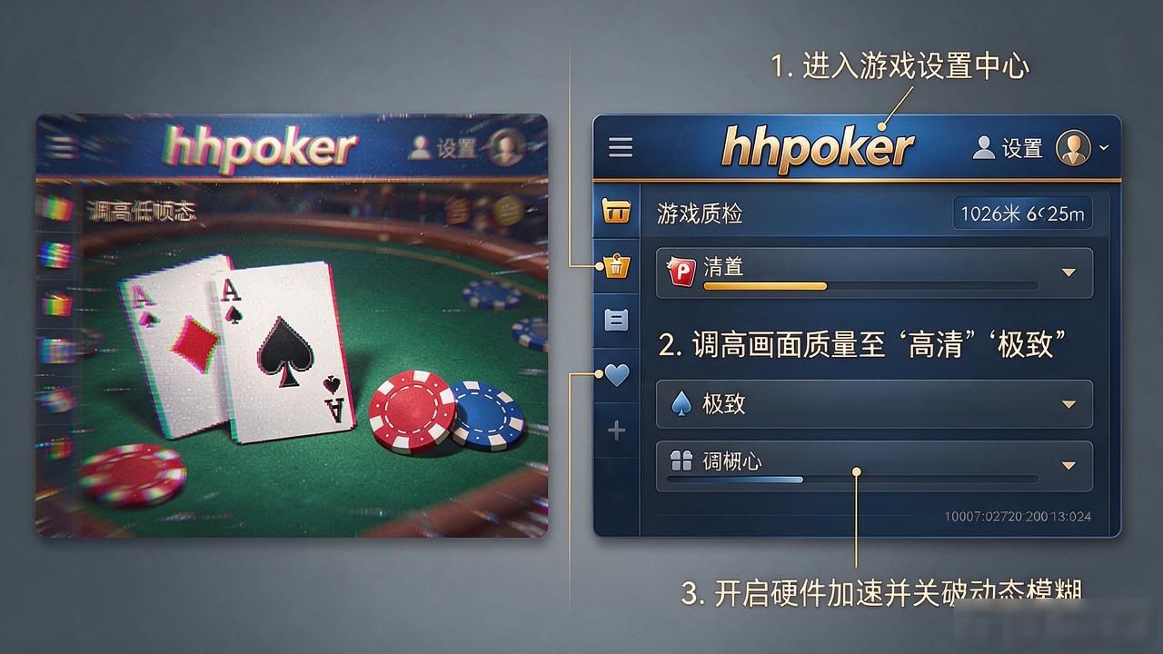 hhpoker画面质量模糊卡顿 新手玩家实测调整方法