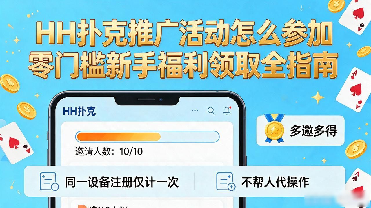 HH扑克推广活动怎么参加 零门槛新手福利领取全指南