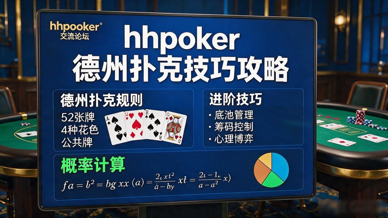 在hhpoker交流论坛学德州扑克：规则技巧概率一次搞懂