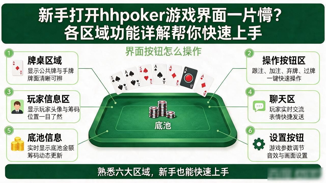 新手打开hhpoker游戏界面一片懵各区域功能详解帮你快速上手
