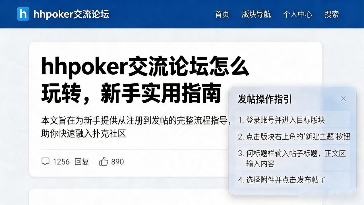hhpoker交流论坛怎么玩转，新手实用指南