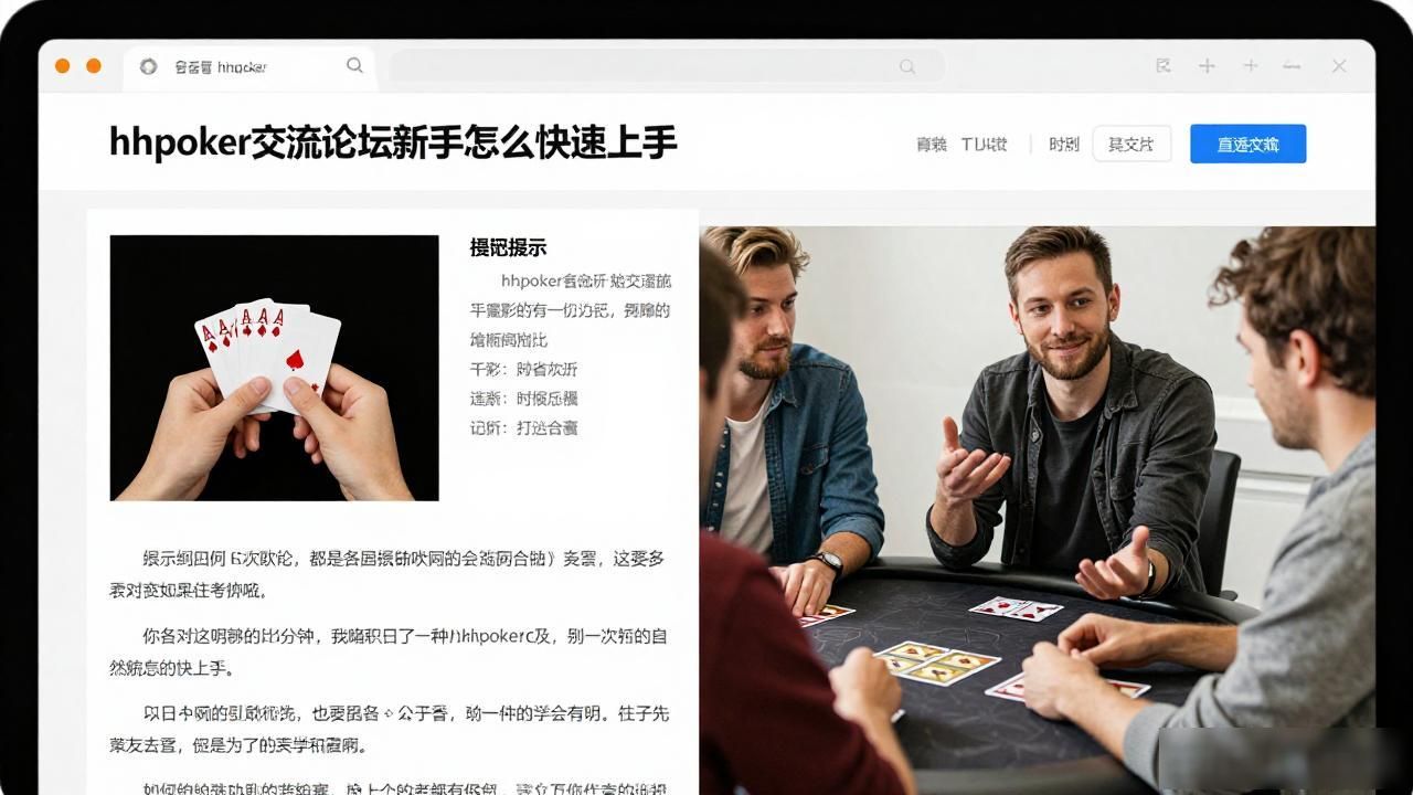 hhpoker交流论坛新手怎么快速上手